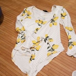 Lemon polka dot bodysuit